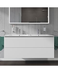 Duravit ME by Starck Waschtisch mit L-Cube Waschtischunterschrank 130 cm, weiss matt