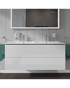 Duravit ME by Starck Dopppelwaschtisch Waschtischunterschrank 130 cm, weiss hochglanz