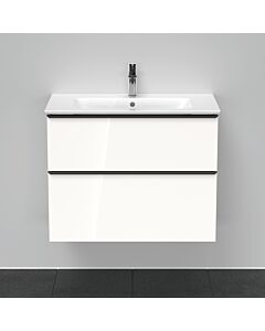 Duravit ME by Starck Waschtisch weiss
 mit D-Neo Waschtischunterschrank 80cm weiss hochglanz