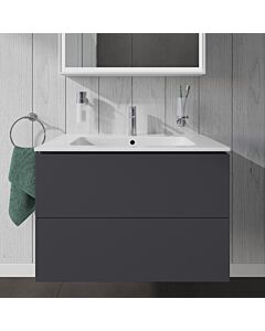 Duravit ME by Starck Waschtisch mit L-Cube Waschtischunterschrank 80 cm, graphit matt