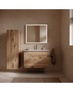 Meuble vasque Duravit L-Cube LC624105555 82 x 48,1 cm, finition chêne marbré, 2 tiroirs, fixation murale