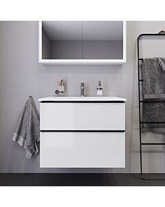 Duravit D-Neo meuble sous-vasque DE43620BD220000 81 x 46,2 cm, noir diamant/ blanc brillant, tiroir 2000 , coulissant 2000