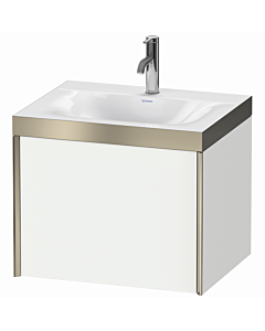 Duravit XViu Waschtisch-Unterschrank XV4609OB118P 60x48cm, 1 Auszug, 1 Hahnloch, champagner matt, Rahmen P, weiß matt