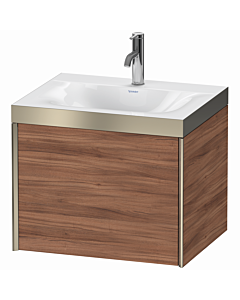 Duravit XViu Waschtisch-Unterschrank XV4609OB179P 60x48cm, 1 Auszug, 1 Hahnloch, champagner matt, Rahmen P, nussbaum natur