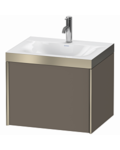 Duravit XViu meuble sous-vasque XV4609OB190P 60x48cm, coulissant 2000 2000 , champagne mat, Rahmen P, flanelle gris soie mat