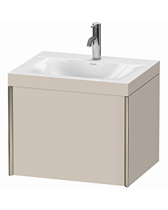 Duravit XViu Waschtisch-Unterschrank XV4609OB191C 60x48cm, 1 Auszug, 1 Hahnloch, champagner matt, Rahmen C, taupe matt