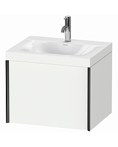 Duravit XViu Waschtisch-Unterschrank XV4609OB218C 60x48cm, 1 Auszug, 1 Hahnloch, schwarz matt, Rahmen C, weiß matt
