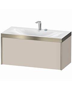 Duravit XViu Waschtisch-Unterschrank XV4611EB191P 100x48cm, 1 Auszug, 2 Hahnlöcher, champagner matt, Rahmen P, taupe matt