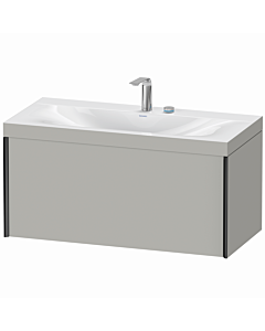 Duravit Meuble sous-vasque XViu XV4611EB207C 100x48cm, 2000 , 2 trous pour robinetterie, noir mat, Rahmen C, gris béton mat