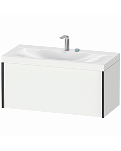 Duravit XViu Waschtisch-Unterschrank XV4611EB218C 100x48cm, 1 Auszug, 2 Hahnlöcher, schwarz matt, Rahmen C, weiß matt