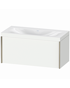 Duravit XViu Waschtisch-Unterschrank XV4611NB118C 100x48cm, 1 Auszug, ohne Hahnloch, champagner matt, Rahmen C, weiß matt