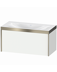 Duravit XViu Waschtisch-Unterschrank XV4611NB118P 100x48cm, 1 Auszug, ohne Hahnloch, champagner matt, Rahmen P, weiß matt