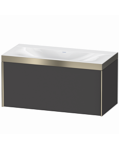 Duravit XViu vanity unit XV4611NB149P 100x48cm, 2000 pull-out, without tap hole, matt champagne, Rahmen P, matt graphite