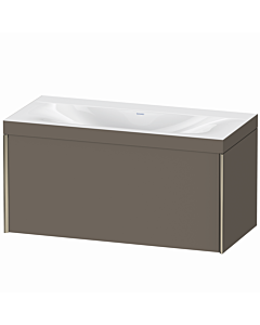 Duravit XViu Waschtisch-Unterschrank XV4611NB190C 100x48cm, 1 Auszug, ohne Hahnloch, champagner matt, Rahmen C, flannel grey seidenmatt