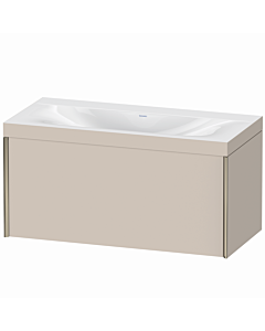 Duravit XViu Waschtisch-Unterschrank XV4611NB191C 100x48cm, 1 Auszug, ohne Hahnloch, champagner matt, Rahmen C, taupe matt