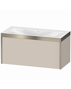 Duravit XViu Waschtisch-Unterschrank XV4611NB191P 100x48cm, 1 Auszug, ohne Hahnloch, champagner matt, Rahmen P, taupe matt
