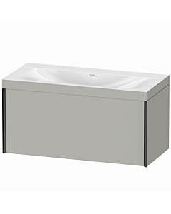 Duravit Meuble sous-vasque XViu XV4611NB207C 100x48cm, 2000 , sans trou pour robinet, noir mat, Rahmen C, gris béton mat