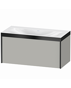 Duravit Meuble sous-vasque XViu XV4611NB207P 100x48cm, 2000 , sans trou pour robinet, noir mat, Rahmen P, gris béton mat