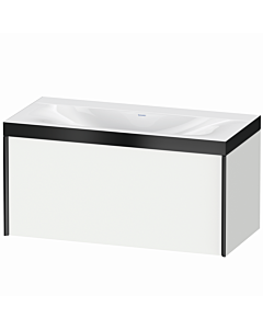 Duravit XViu Waschtisch-Unterschrank XV4611NB218P 100x48cm, 1 Auszug, ohne Hahnloch, schwarz matt, Rahmen P, weiß matt