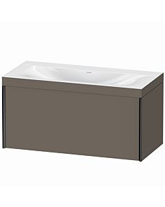 Duravit Meuble sous-vasque XViu XV4611NB290C 100x48cm, 2000 , sans trou pour robinet, noir mat, Rahmen C, flanelle gris soie mat