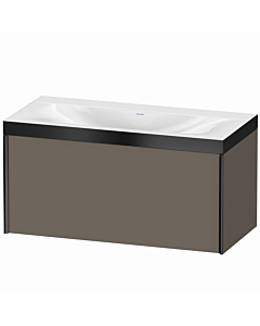 Duravit XViu vanity unit XV4611NB290P 100x48cm, 2000 pull-out, without tap hole, black matt, Rahmen P, flannel gray silk matt