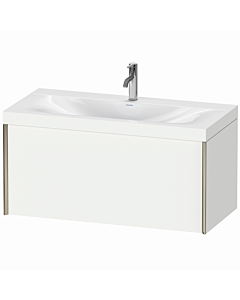 Duravit XViu Waschtisch-Unterschrank XV4611OB118C 100x48cm, 1 Auszug, 1 Hahnloch, champagner matt, Rahmen C, weiß matt