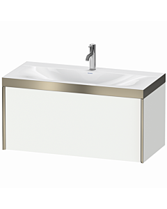 Duravit XViu Waschtisch-Unterschrank XV4611OB118P 100x48cm, 1 Auszug, 1 Hahnloch, champagner matt, Rahmen P, weiß matt