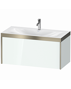 Duravit XViu Waschtisch-Unterschrank XV4611OB185P 100x48cm, 1 Auszug, 1 Hahnloch, champagner matt, Rahmen P, weiß hochglanz