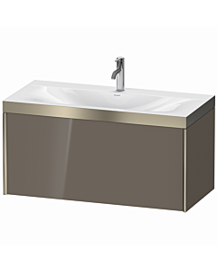 Duravit XViu meuble sous-vasque XV4611OB189P 100x48cm, coulissant 2000 2000 , champagne mat, Rahmen P, gris flanelle brillant