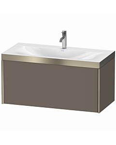 Duravit XViu Waschtisch-Unterschrank XV4611OB190P 100x48cm, 1 Auszug, 1 Hahnloch, champagner matt, Rahmen P, flannel grey seidenmatt