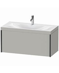 Duravit XViu vanity unit XV4611OB207C 100x48cm, 2000 pull-out, 2000 tap hole, matt black, Rahmen C, matt concrete gray
