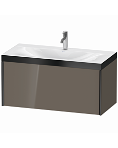 Duravit Meuble sous-vasque XViu XV4611OB289P 100x48cm, coulissant 2000 2000 , noir mat, Rahmen P, gris flanelle brillant