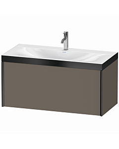 Duravit XViu Waschtisch-Unterschrank XV4611OB290P 100x48cm, 1 Auszug, 1 Hahnloch, schwarz matt, Rahmen P, flannel grey seidenmatt