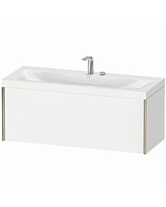Duravit XViu Waschtisch-Unterschrank XV4612EB118C 120x48cm, 1 Auszug, 2 Hahnlöcher, champagner matt, Rahmen C, weiß matt