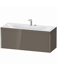 Duravit Meuble sous-vasque XViu XV4612EB189C 120x48cm, 2000 , 2 trous pour robinetterie, champagne mat, Rahmen C, gris flanelle brillant