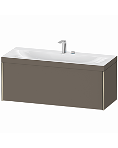 Duravit XViu Waschtisch-Unterschrank XV4612EB190C 120x48cm, 1 Auszug, 2 Hahnlöcher, champagner matt, Rahmen C, flannel grey seidenmatt