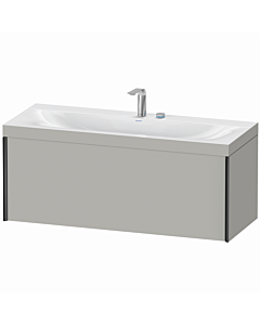 Duravit XViu vanity unit XV4612EB207C 120x48cm, 2000 pull-out, 2 tap holes, matt black, Rahmen C, matt concrete gray