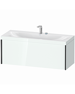 Duravit Meuble sous-vasque XViu XV4612EB285C 120x48cm, 2000 , 2 trous pour robinetterie, noir mat, Rahmen C, blanc brillant
