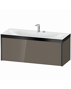 Duravit Meuble sous-vasque XViu XV4612EB289P 120x48cm, 2000 , 2 trous pour robinetterie, noir mat, Rahmen P, gris flanelle brillant
