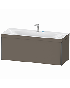 Duravit Meuble sous-vasque XViu XV4612EB290C 120x48cm, 2000 , 2 trous pour robinetterie, noir mat, Rahmen C, flanelle gris soie mat