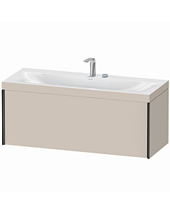 Duravit XViu Waschtisch-Unterschrank XV4612EB291C 120x48cm, 1 Auszug, 2 Hahnlöcher, schwarz matt, Rahmen C, taupe matt