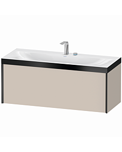 Duravit XViu Waschtisch-Unterschrank XV4612EB291P 120x48cm, 1 Auszug, 2 Hahnlöcher, schwarz matt, Rahmen P, taupe matt