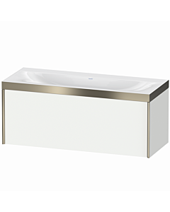 Duravit XViu vanity unit XV4612NB118P 120x48cm, 2000 pull-out, without tap hole, matt champagne, Rahmen P, matt white