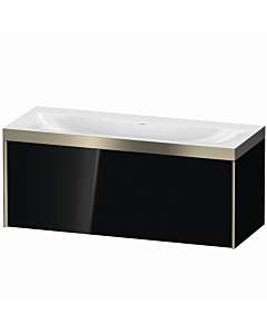 Duravit XViu Waschtisch-Unterschrank XV4612NB140P 120x48cm, 1 Auszug, ohne Hahnloch, champagner matt, Rahmen P, schwarz hochglanz