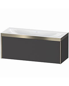 Duravit XViu Waschtisch-Unterschrank XV4612NB149P 120x48cm, 1 Auszug, ohne Hahnloch, champagner matt, Rahmen P, graphit matt