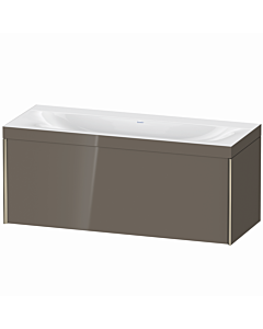 Duravit Meuble sous-vasque XViu XV4612NB189C 120x48cm, 2000 , sans trou pour robinet, champagne mat, Rahmen C, gris flanelle brillant