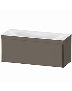 Duravit XViu Waschtisch-Unterschrank XV4612NB190C 120x48cm, 1 Auszug, ohne Hahnloch, champagner matt, Rahmen C, flannel grey seidenmatt