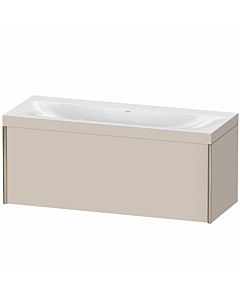 Duravit XViu Waschtisch-Unterschrank XV4612NB191C 120x48cm, 1 Auszug, ohne Hahnloch, champagner matt, Rahmen C, taupe matt
