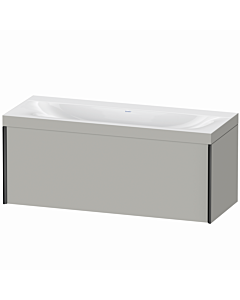 Duravit XViu vanity unit XV4612NB207C 120x48cm, 2000 pull-out, without tap hole, matt black, Rahmen C, matt concrete gray