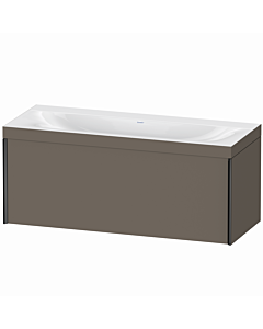 Duravit Meuble sous-vasque XViu XV4612NB290C 120x48cm, 2000 , sans trou pour robinet, noir mat, Rahmen C, flanelle gris soie mat